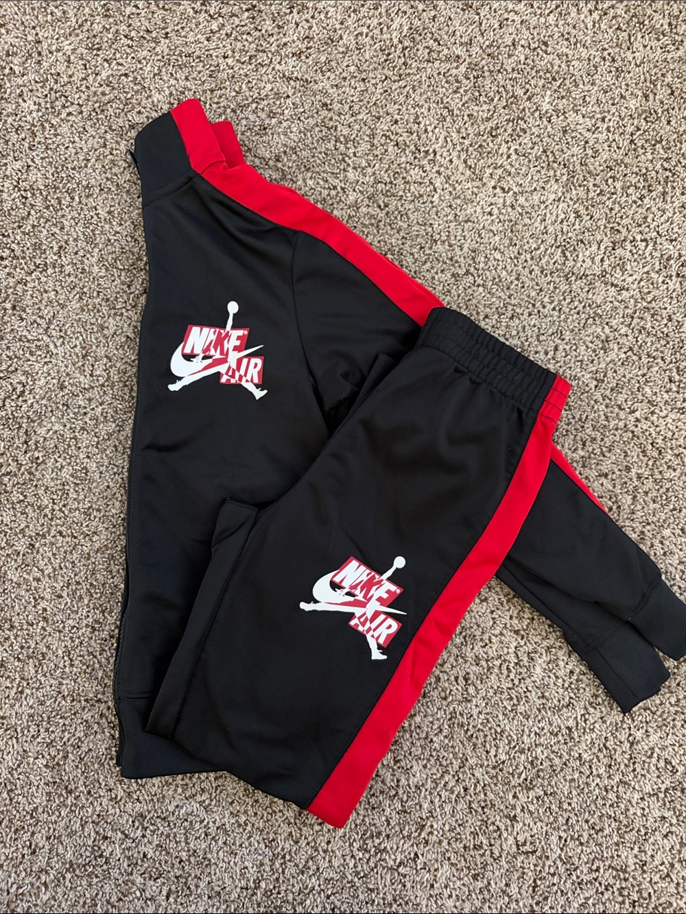 Nike Black and Red Kids Jogger Set